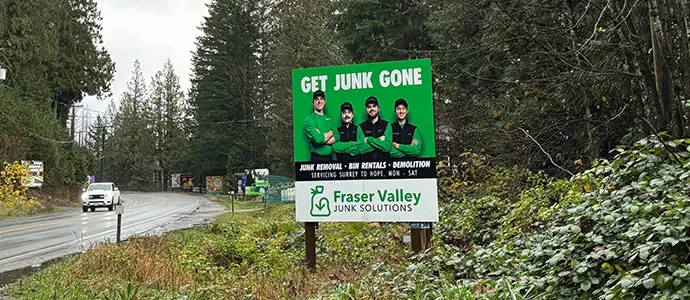 cultus lake junk removal sign